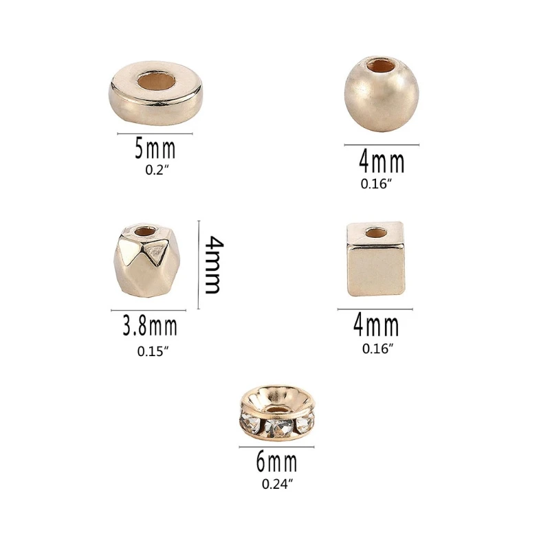 

4200 Piece Assorted Spacer Beads Round Ball Spacer Beads Faceted Beads Square Cube Spacer Beads Oblate Spacer Beads