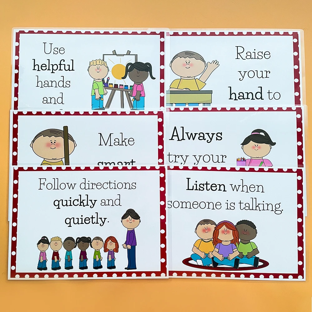 6 шт./партия учебные Плакаты для учебных классов набор украшений детского сада