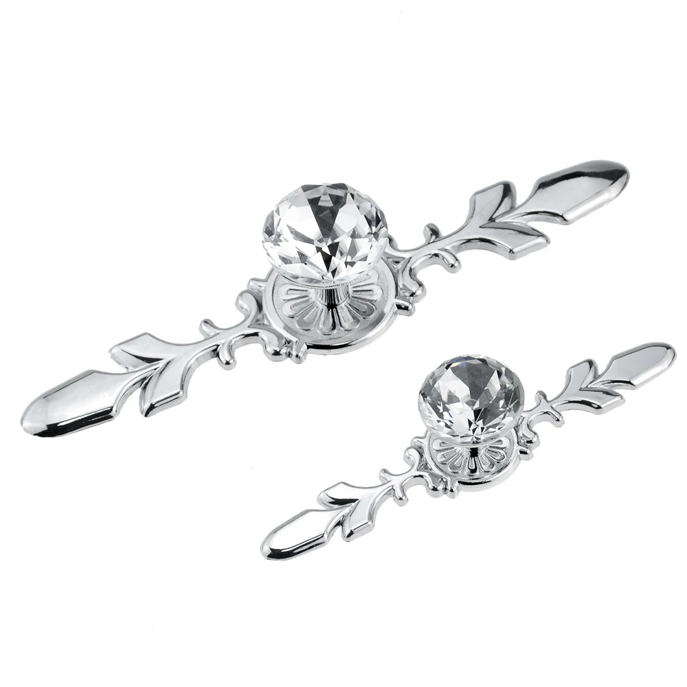 Прозрачная Хрустальная ручка в европейском стиле одно отверстие для шкафа