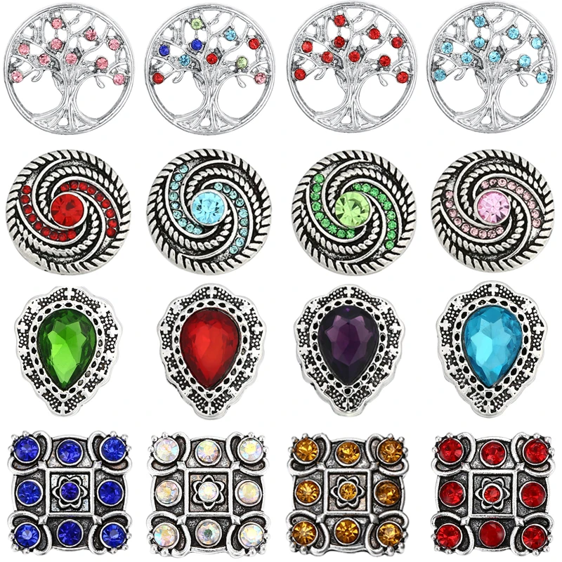 Дерево жизни кнопки 18 мм/20 мм Кристальные пуговицы ювелирные изделия для DIY