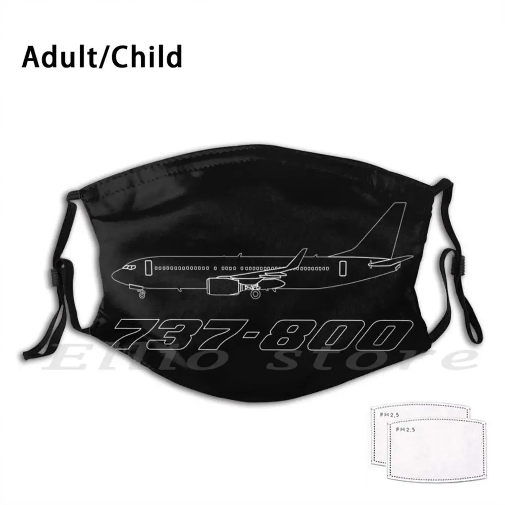 

Boeing 737 - 800 Outline Adult Kids Mask Scarf Mask Boeing 737 737 800 Outline Plane Airplane Air Aviation Airbus