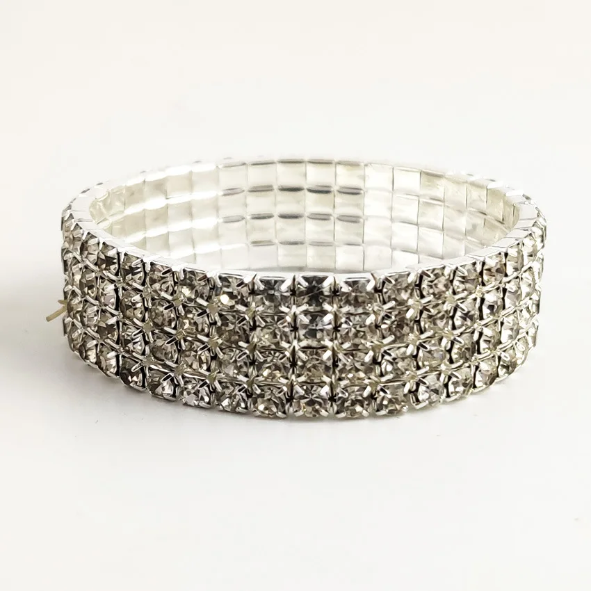 

Accessories Wholesale Full Diamond Bracelet For Female Inspired Charms Bracelet Bangle Women Bridal Wedding Fine Jewelry Gift