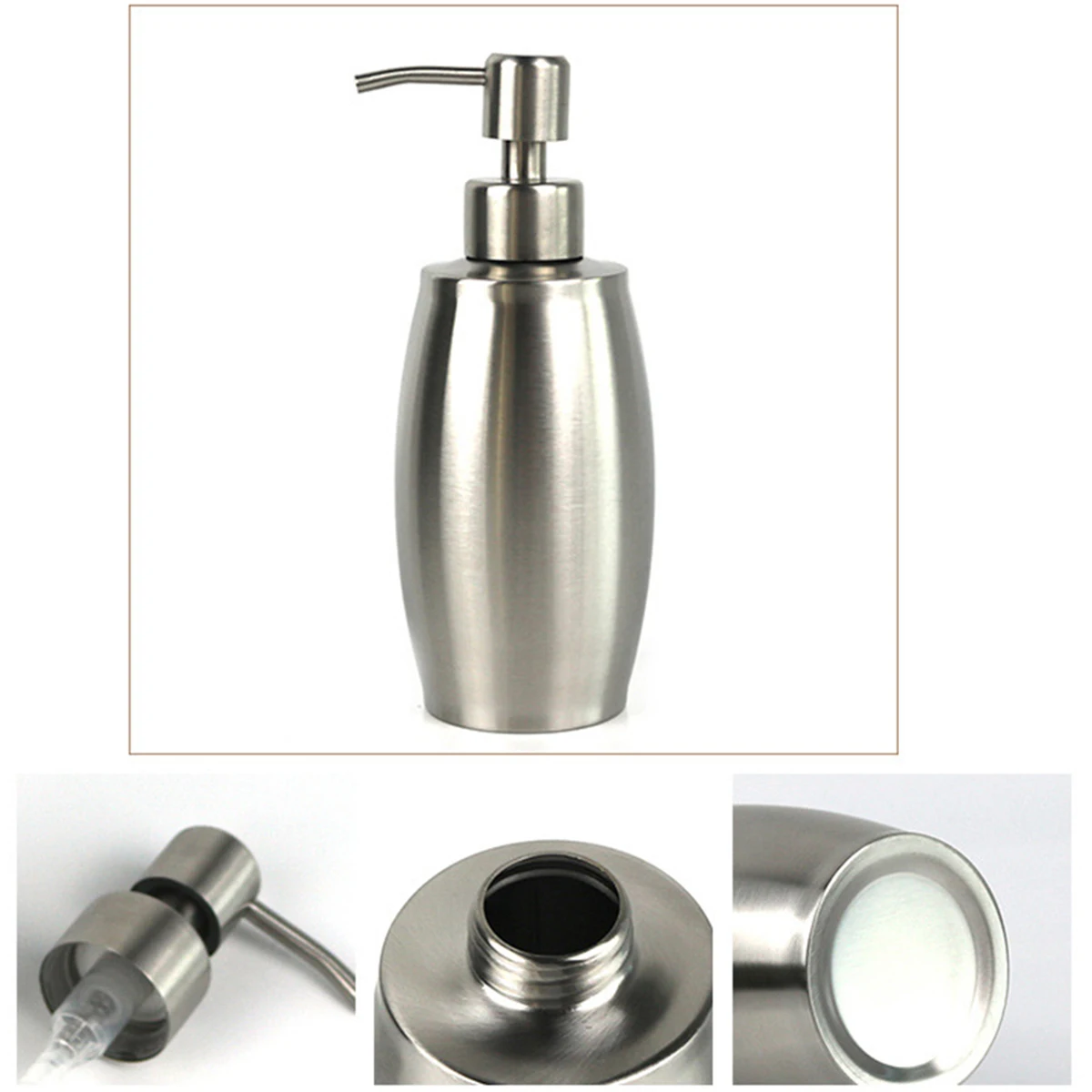 

Soap Dispenser 350ML Stainless Steel Soap Dispenser Kitchen Bathroom Soap Container Soap Dispensers Dropshipping