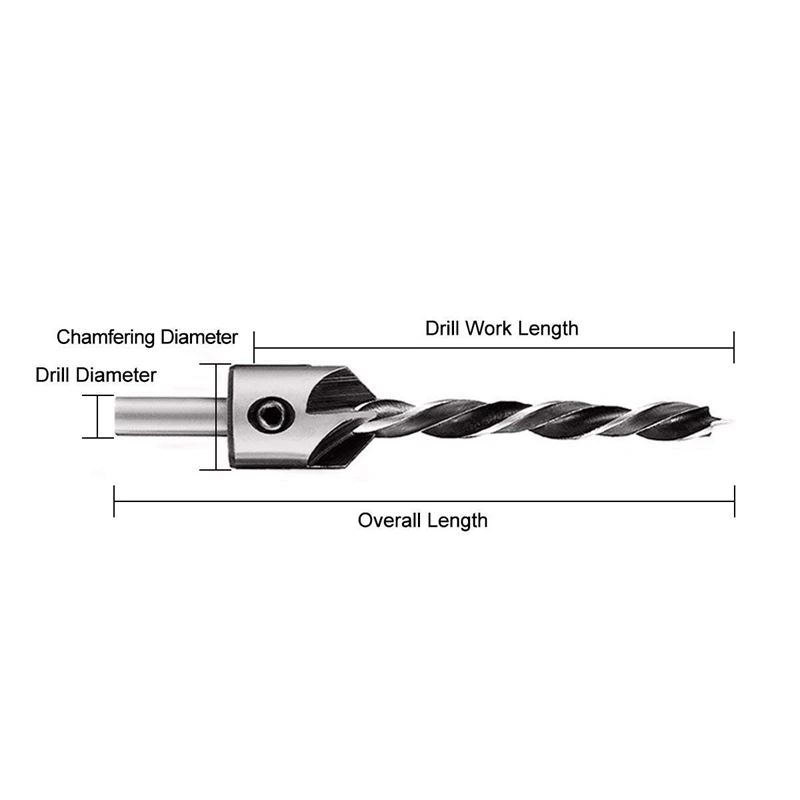 

23-Pack Woodworking Chamfer Drilling Tool Countersink Drill Bits Wood Plug Cutter And Automatic