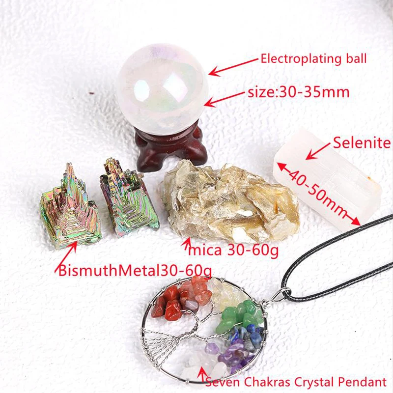 Подвеска из натуральных кристаллов семи чакр ювелирное украшение селенита