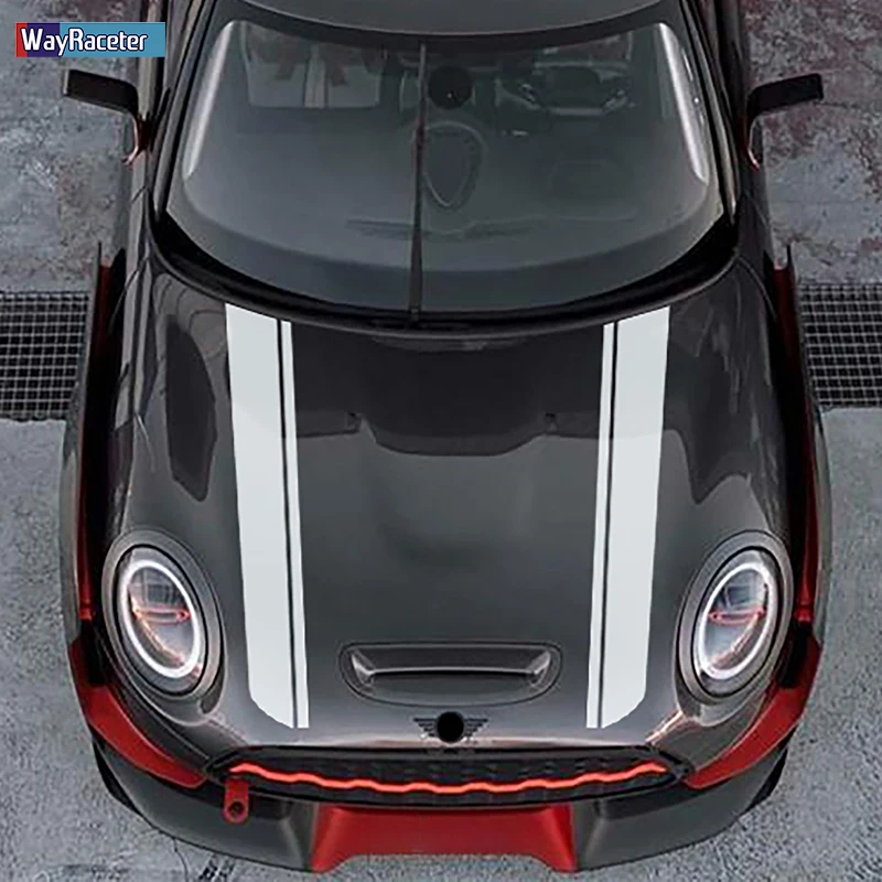 2 шт. наклейка на капот автомобиля Виниловая в полоску для MINI Cooper R60 Countryman F60 F55 F56 R56