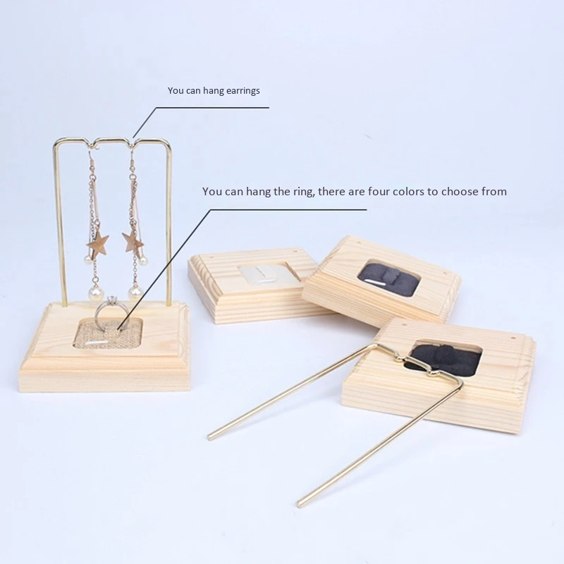 

Wood Metal Jewelry Holder Display Stand Dangle Earrings Hanging Storage Holders Racks