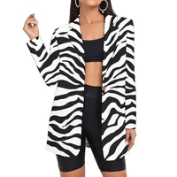 womens suit zebra stripes blazers clothing woman suits wholesale lady dropshipping 3d printed jacket streetwear custom oversize