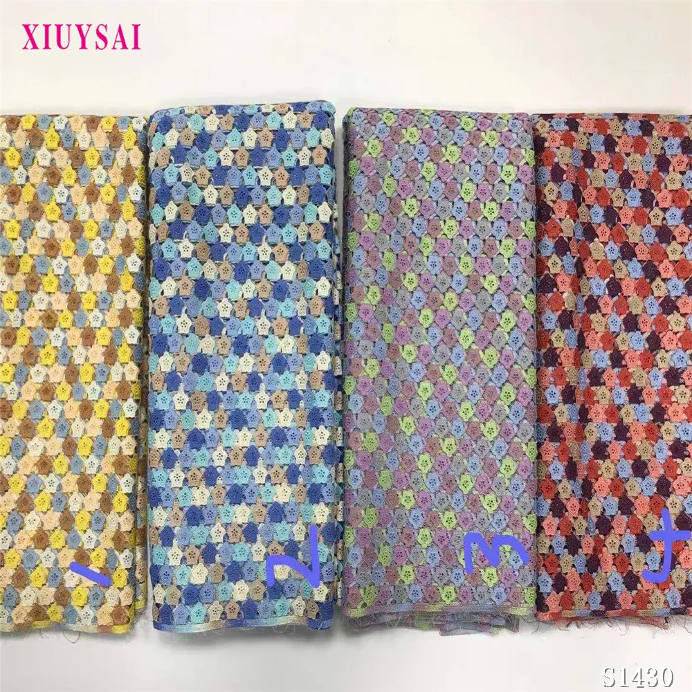 

Newest African Guipure Cord Lace Fabric High Quality French Water Soluble Cord Lace Fabric For Nigerian Dress SL1430