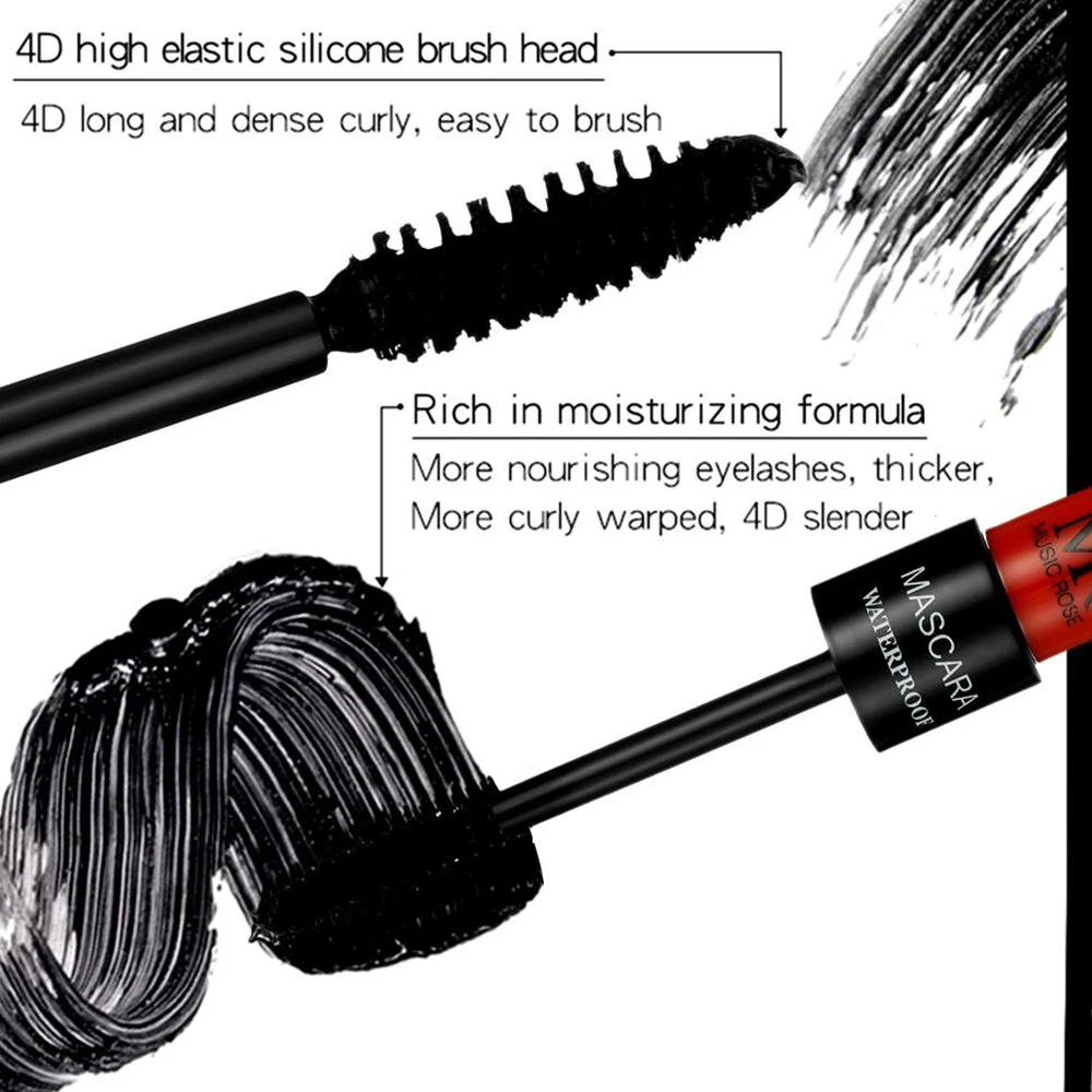 

Lash Eyelash Thick For Mascara Waterproof Cosmetic 4D Extension Black Silk Lengthening Eye Lashes Fiber Make Up Mascara