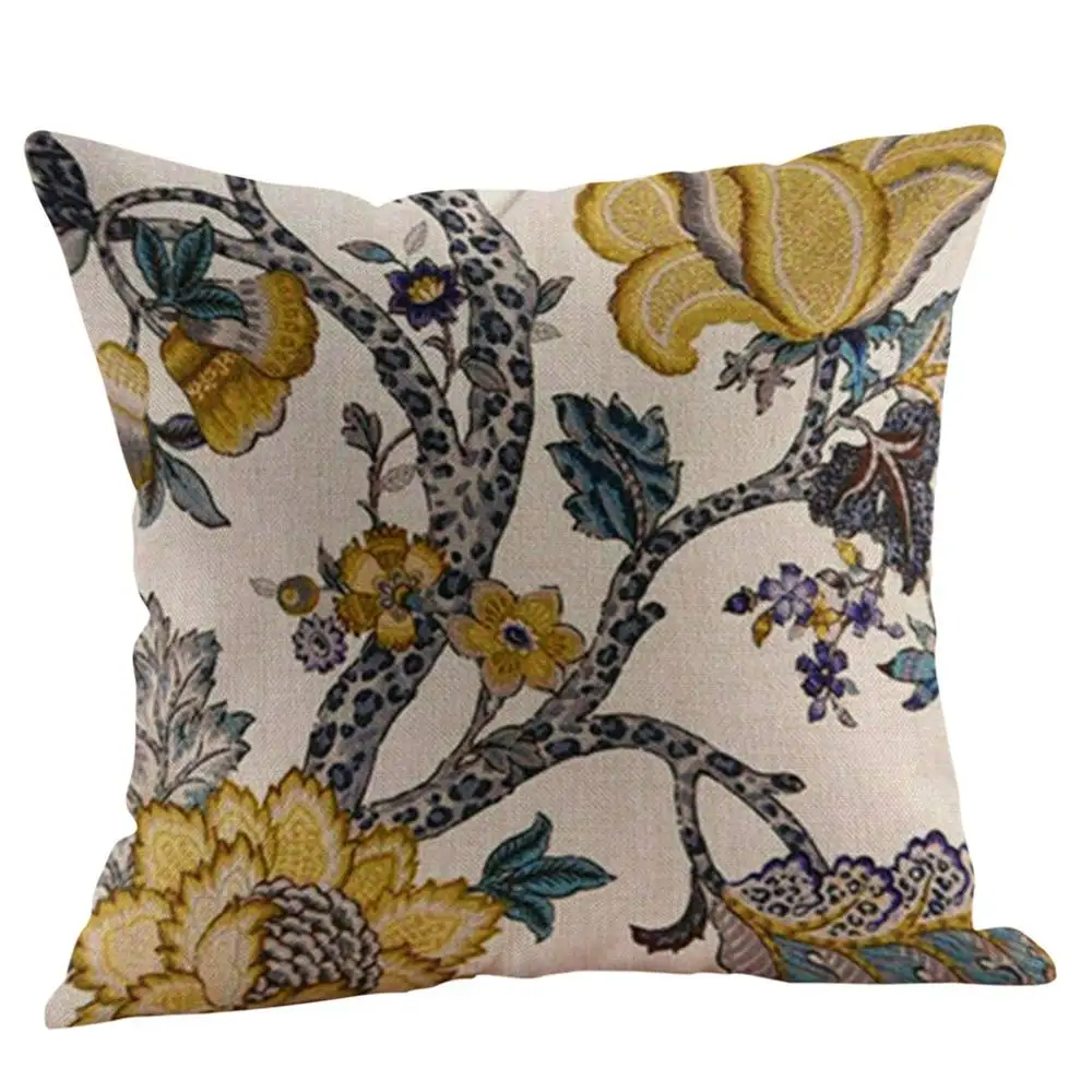 Винтажная хлопковая льняная декоративная наволочка 45*45 см | Дом и сад