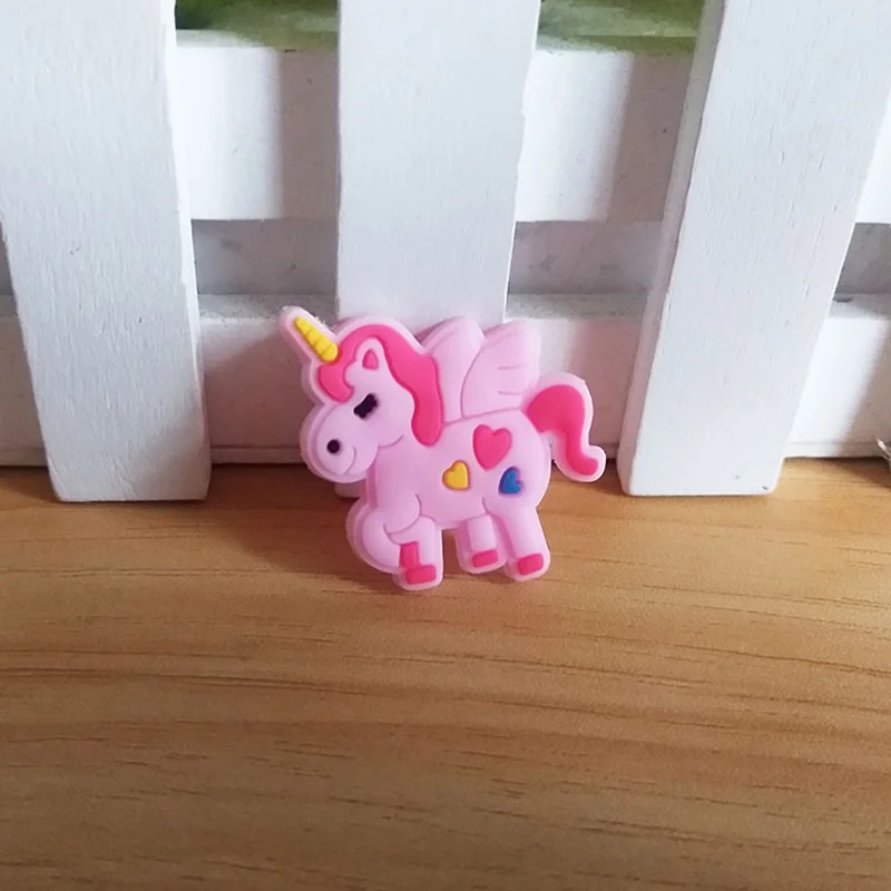 20 шт. мультяшный Единорог ПВХ пластырь с плоской задней стороной кабошон мягкая