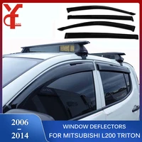 rain window visor wind deflectors for mitsubishi l200 triton 2006 2007 2008 2009 2010 2012 2013 2014 double cabin accessories