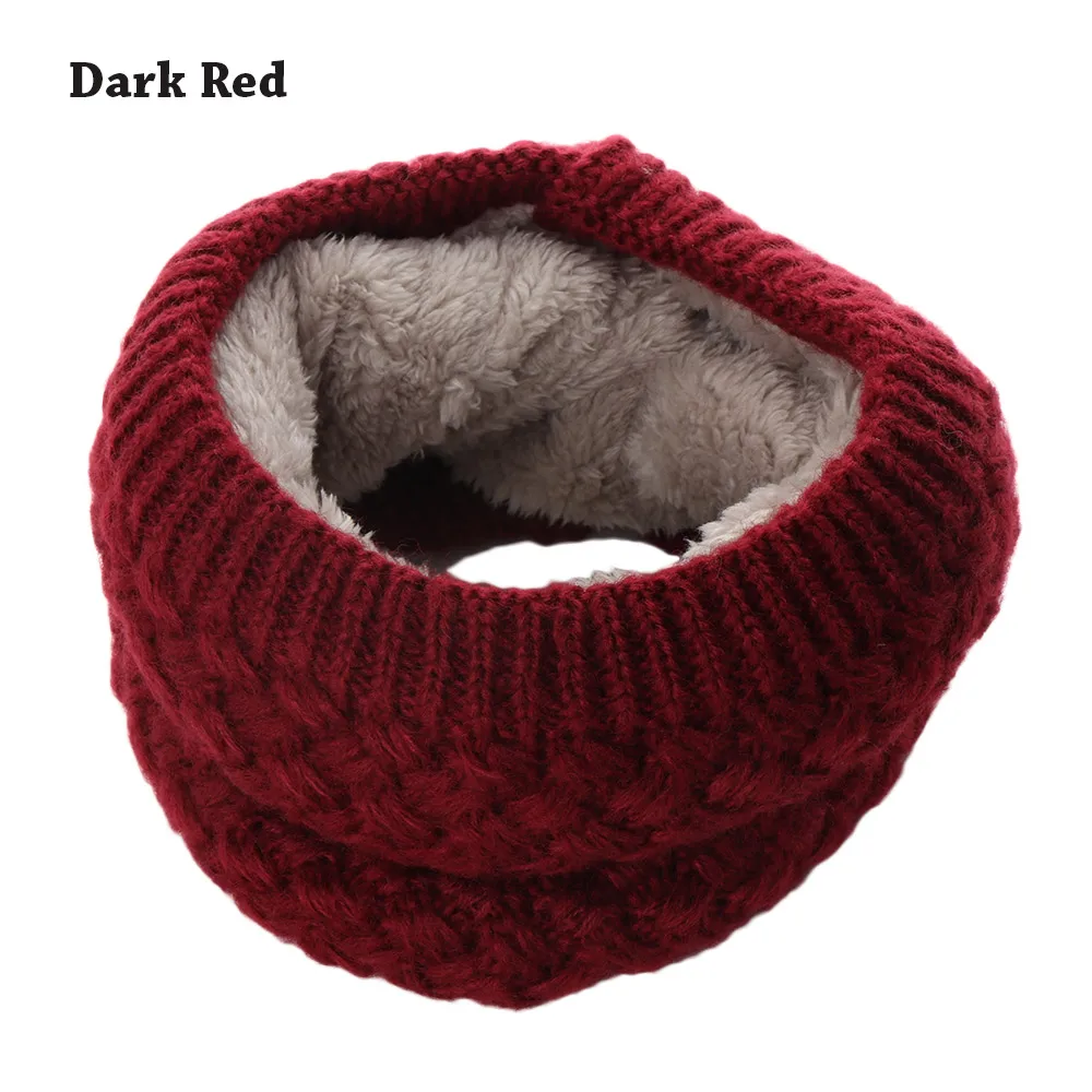 New Dark red Модные зимние шарфы для женщин, шарфы с кольцом, шейный платок, толстые теплые аксессуары для шеи, детский шарф с воротником - Цвет: New Dark red