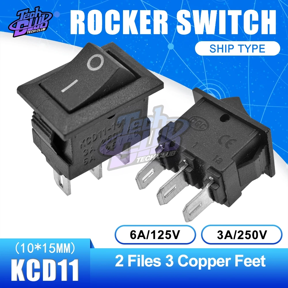 Кнопочный переключатель 10x15 мм SPST 2Pin 3A 250V KCD11 10 шт. кнопочный * 15 черный красный и