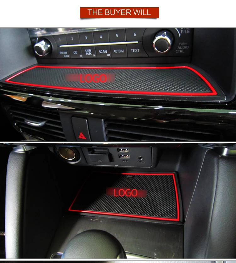RKAC ворота Слот коврик для Mazda CX-5 2013- CX5 CX 5 межкомнатный дверной коврик автомобильные подстаканники Нескользящие коврики красный белый