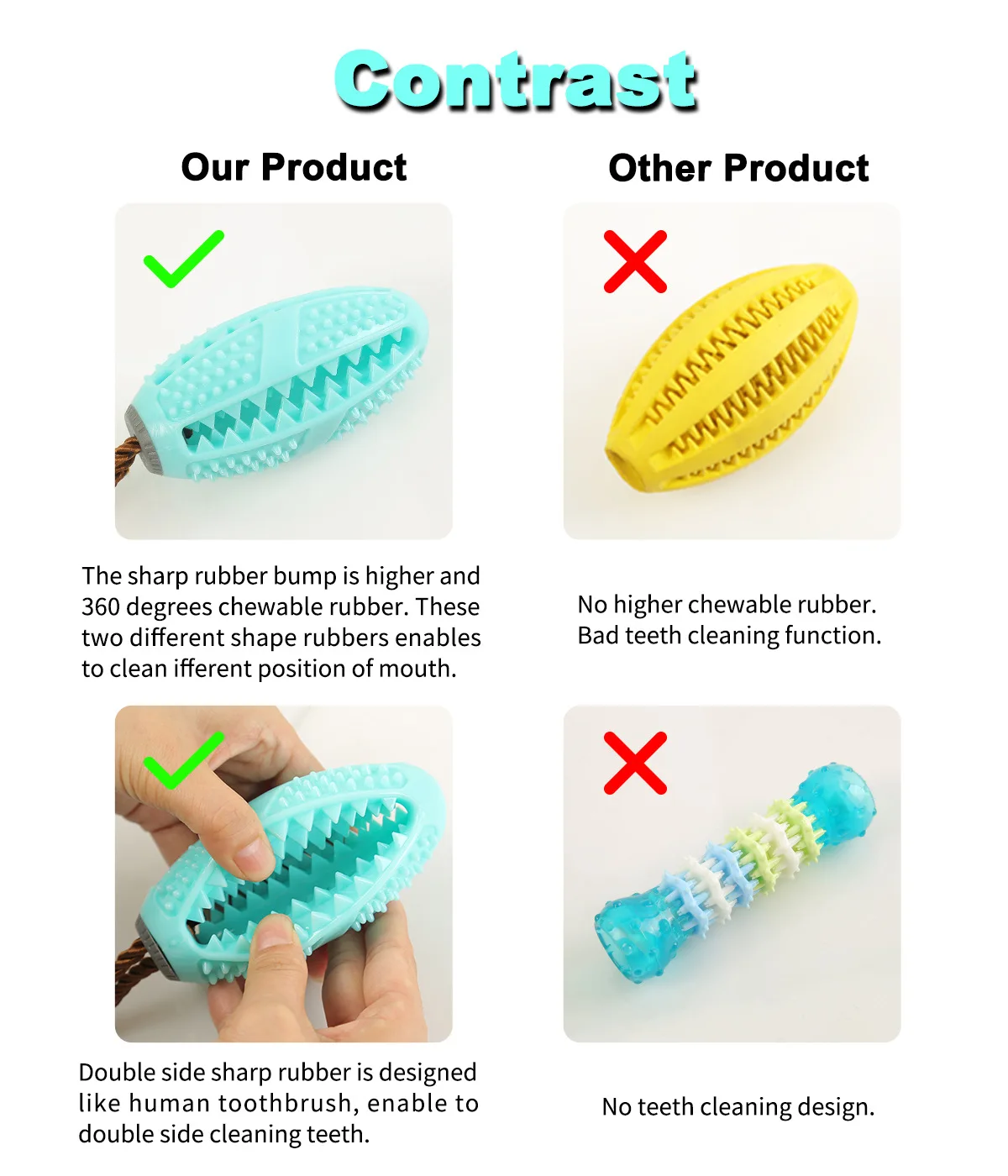 

Feeding Food Interactive for Dog Toys Ball Pet Puppy Tooth Toothbrush Cleaning Chew Dog Toy Molar Training Toy Dogs Supplies