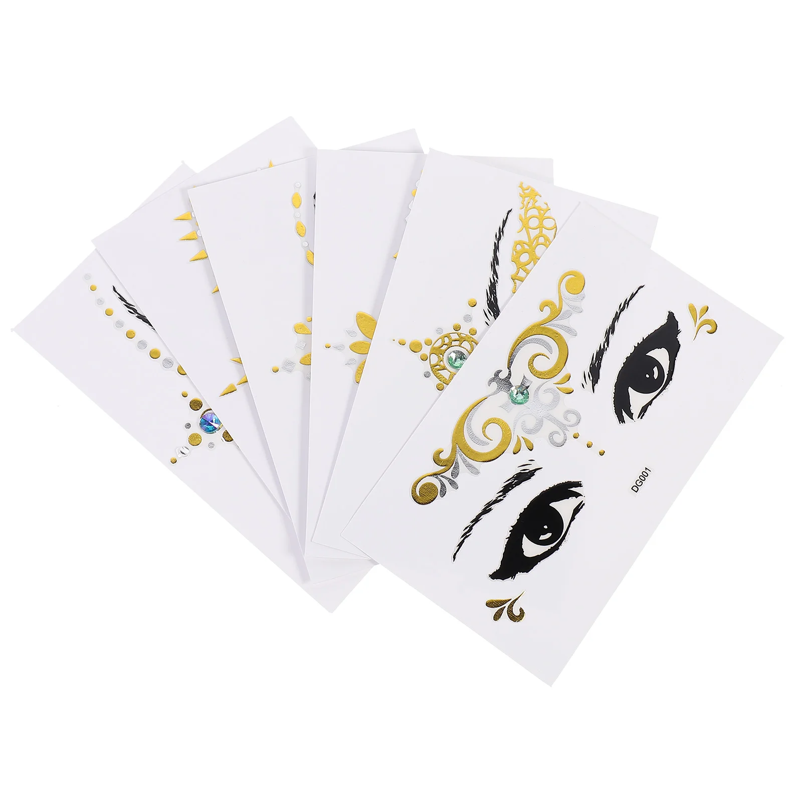 

6 Sheets Face Jewels Decals Face Tattoos Stickers Temporary Decals