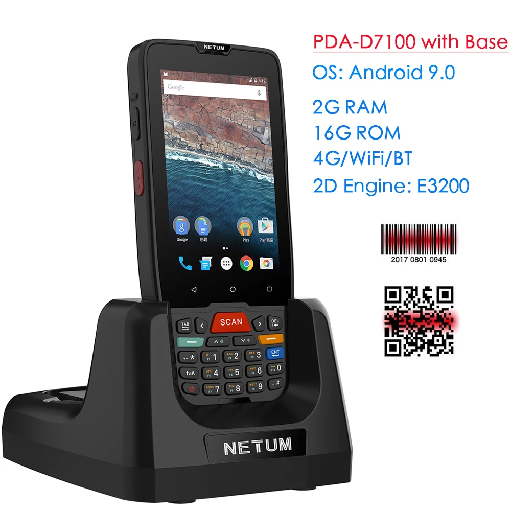 NETUM Android POS Terminal Receipt Printer Handheld PDA Bluetooth WiFi 3G NFC Data Collector Portable Barcode Scanner All-in-One