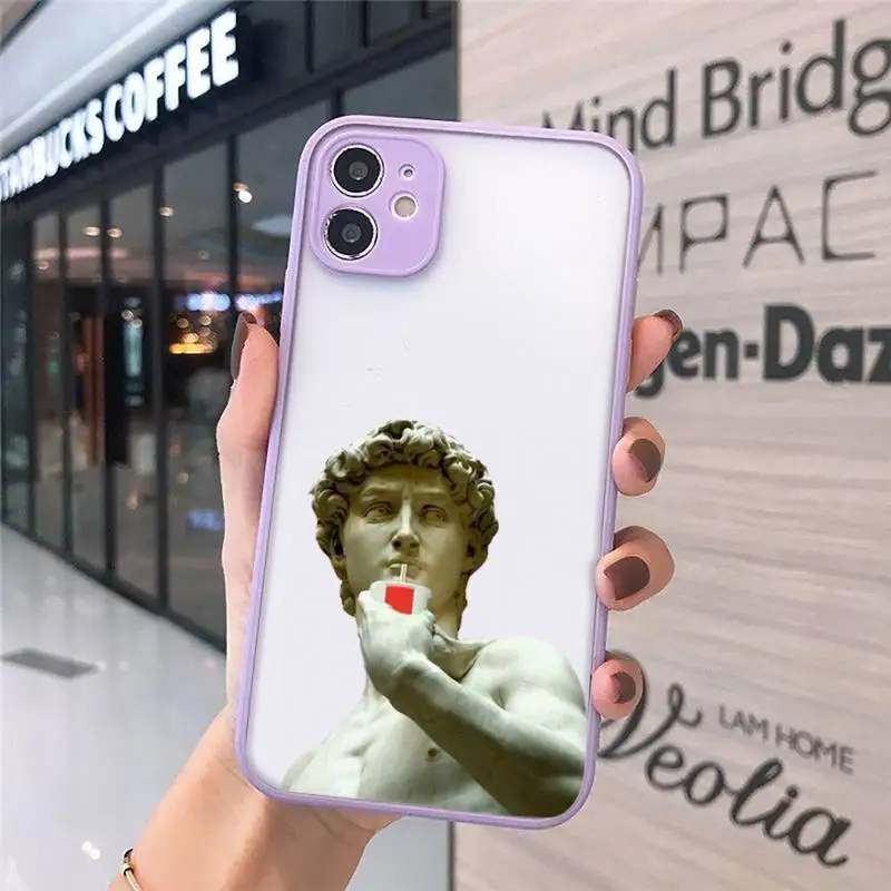 

David Mona Lisa Art Aesthetic luxury Phone Cases shell matte transparent For iphone 7 8 11 12 plus mini x xs xr pro max cover