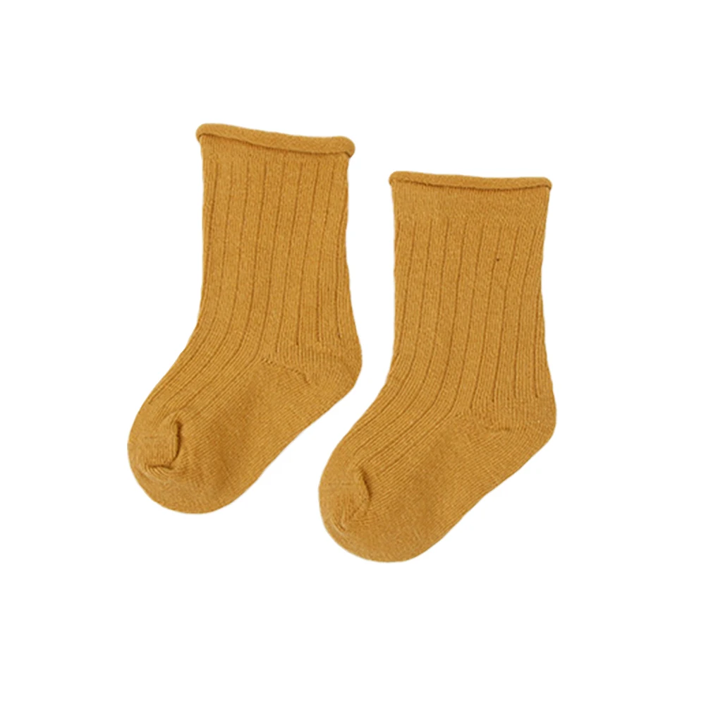 Calcetines con rizos para beb&eacute;, ni&ntilde;a y ni&ntilde;o, medias suaves y c&aacute;lidas, de color liso, de 0 a 7 a&ntilde;os, 5 pares-4