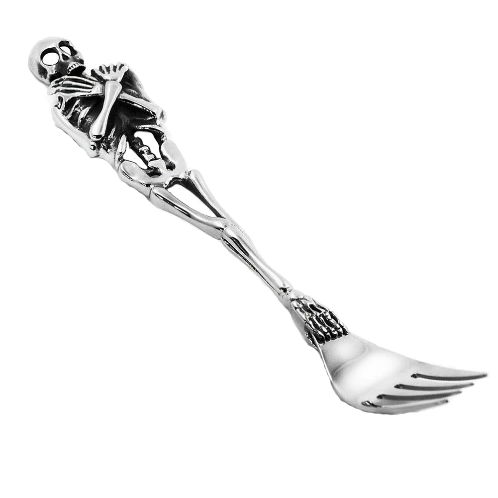 Stainless Steel Spoon Fork Knife Dinner Cutlery Set Skull Halloween Wedding Party Modern Kitchen Portable Flatware Tool | Дом и сад