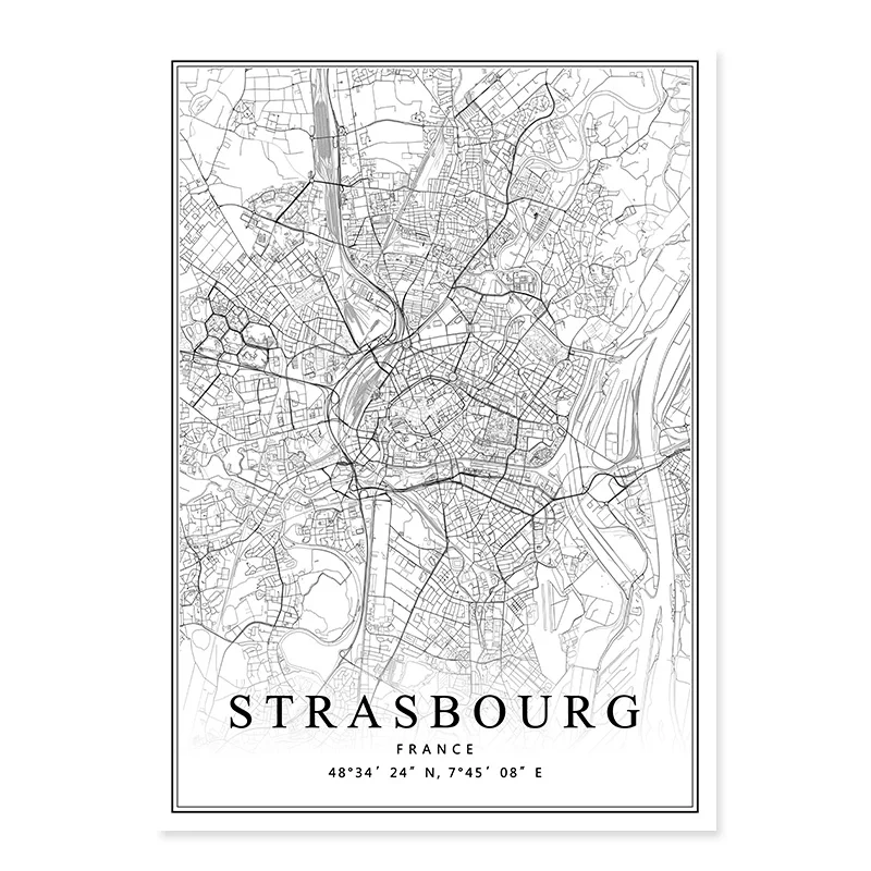 Настенный декор холст живопись Карта города Франции Париж Лион Марсель плакаты