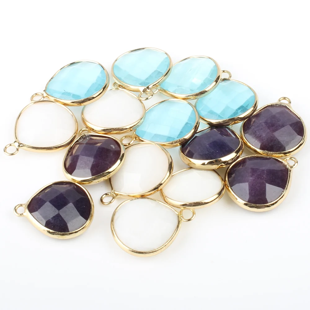 2 шт./пакет из натурального камня 17*22*6 мм висячие серьги в форме цветов кулон