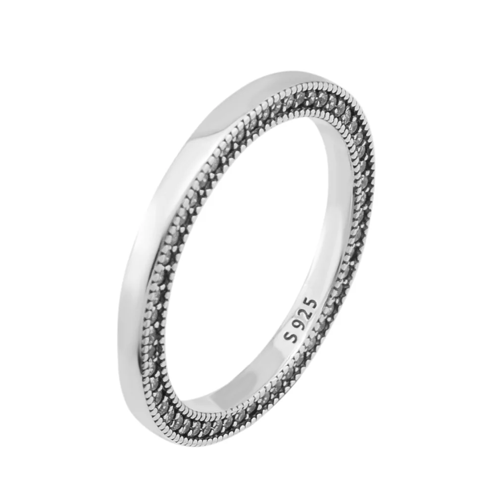 

Signature Hearts Clear CZ 925 Sterling Silver Jewelry Rings For Woman DIY Jewelry Making engagement ring