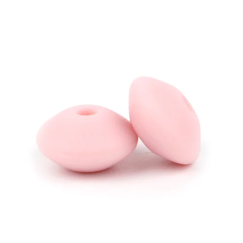 58 light pink 10 шт. детские игрушки для прорезывания зубов жемчужные силиконовые бусины чечевица 12 мм Bpa бесплатно силиконовые Сделай Сам грызунок прорезывание зубов ожерелье ювелирные изделия бусы уход за ребенком - Цвет: 58 light pink