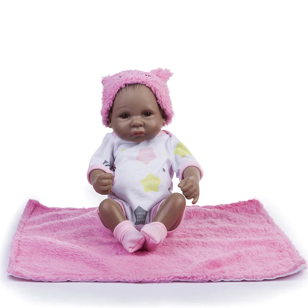 28cm Mini 11 Inch Full Silicone Reborn Baby Dolls Alive Lifelike Real Realistic Cute Black Kids For Gift Bath Toys | Игрушки и хобби