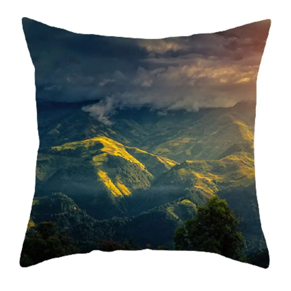 

Sunset Cloud Mountain Decorative Cushions Pillowcase Polyester Cushion Cover Throw Pillow Sofa Decoration Pillowcover