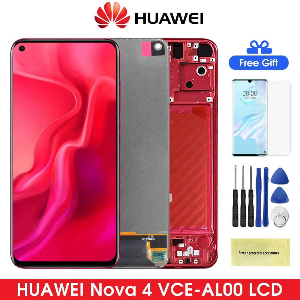 6.4''Nova4 LCD For Huawei Nova 4 Nova4 Display Touch Screen Digitizer Assesmbly VCE-L22 Lcds | Мобильные телефоны и