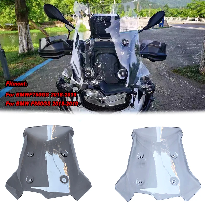 4mm Smoke Gray/Transparent Windshield Windscreen with Mounting Bracket fits For BMW  F750GS F850GS F 750GS F 850GS 2018 2019