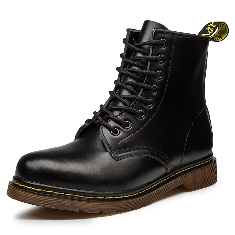 

New Coturno Men Leather shoes High Top Fashion Winter Warm Snow shoes Dr. Motorcycle Ankle Boots Couple Unisex boots