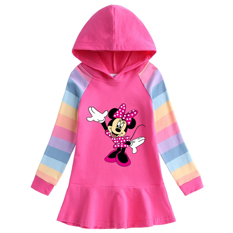Осенние толстовки с капюшоном для девочек изображением Микки-Мауса |