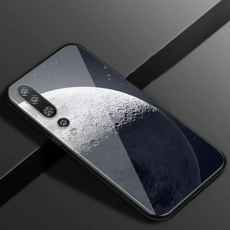 

Moon Planet Space For Xiaomi Mi Note 10 Ultra 5G 9 SE 8 A3 A2 A1 6X Poco M2 Pro Play F1 Lite 5G Bright Black Phone Case