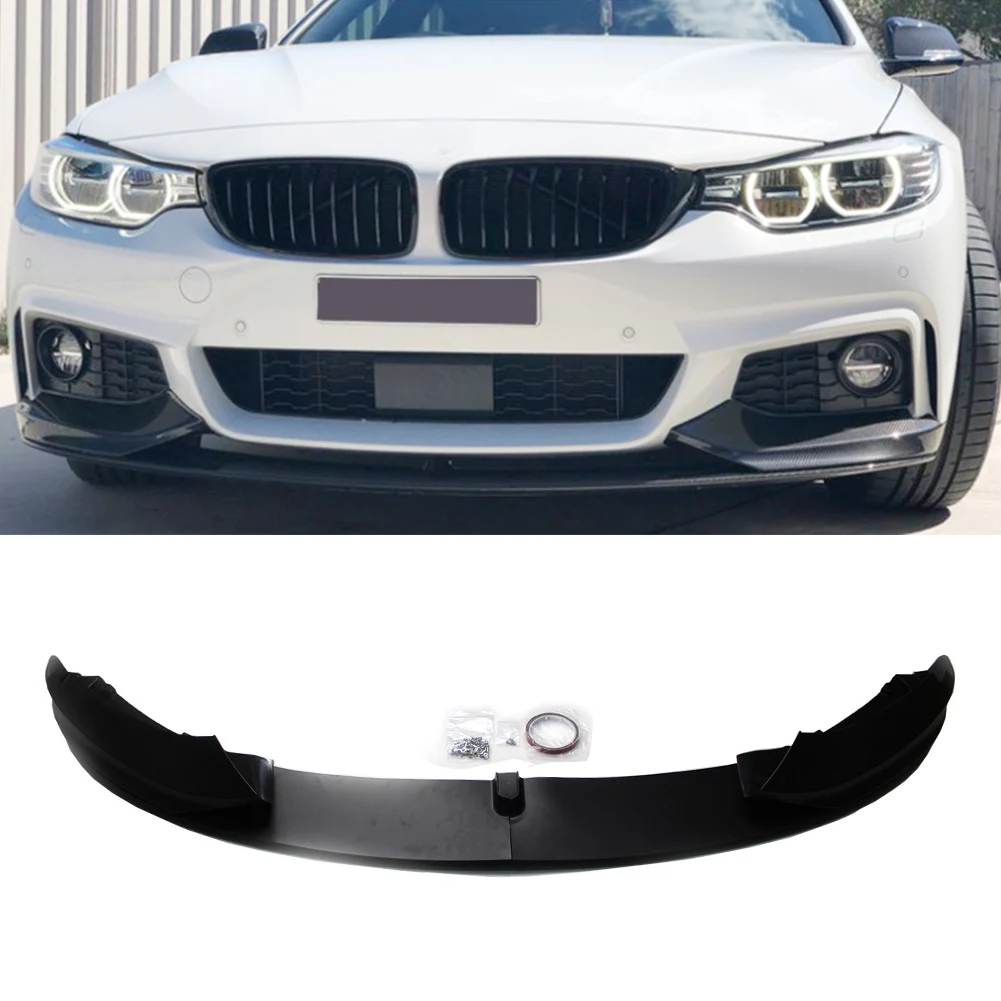 

Matt Black ABS Car Front Bumper Lip Spoiler Splitter Trim For BMW F32 F33 F36 4Series M Sport 2014 2015 2016 2017 2018 2019 2020