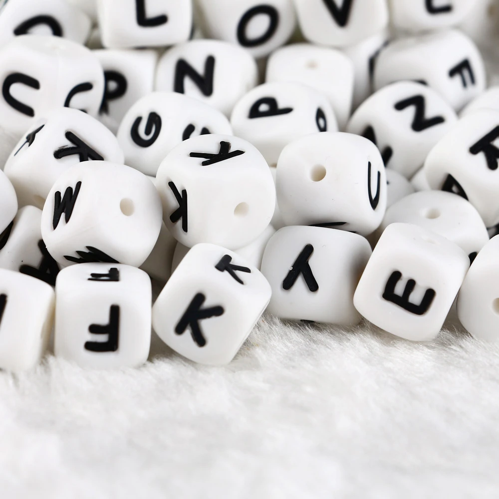 Детские DIY письмо пищевого силикона ожерелье бисер ребенок прорезывание зубов