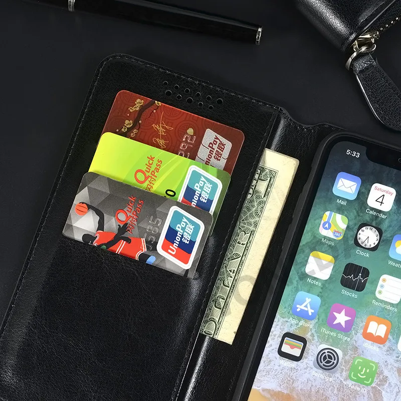 Роскошный чехол-кошелек из искусственной кожи с откидной крышкой для Alcatel 3X 5048 5058