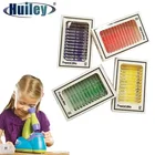 48 шт. готовые пластмассовые слайды для микроскопа биологические с 4 коробками для детей студенческое образование