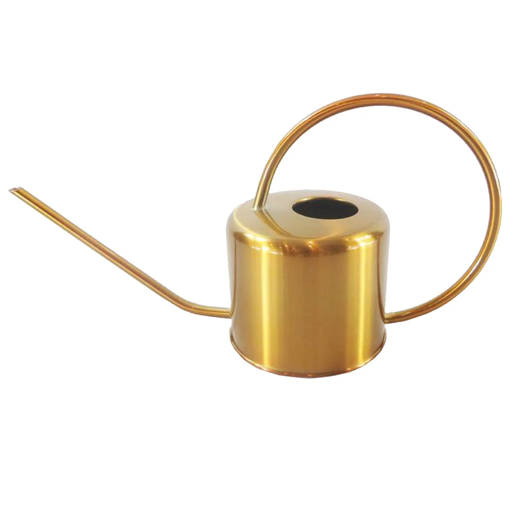 

900 мл прочная Золотая банка из нержавеющей стали для лейки растений, металлическая банка для суккулентов в современном стиле