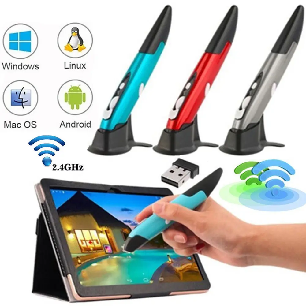 2 4G Мышь Беспроводной оптическая ручка воздушная регулируемый 500 / 1000 Точек на