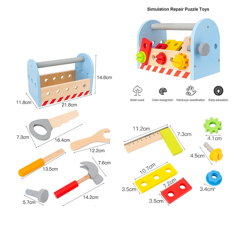 

Electronic Mini Simulated Kits Toys Wooden Repair Simulation Toolsbox Set Diy Wood Repair Kit Toy Tool Set Toy For Boy Puzzle