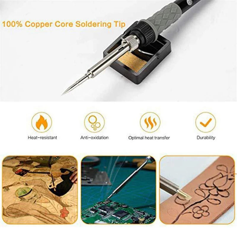 37Pcs Wood Burning Kit Tool Creative Set Carving Pen Soldering Iron Pyrography | Инструменты