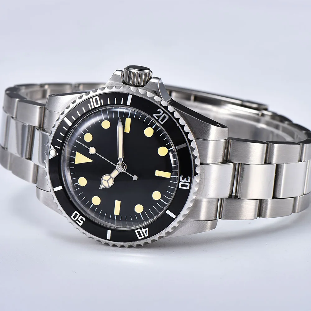 Автоматические механические часы мужские 40 мм стальной корпус алюминиевый