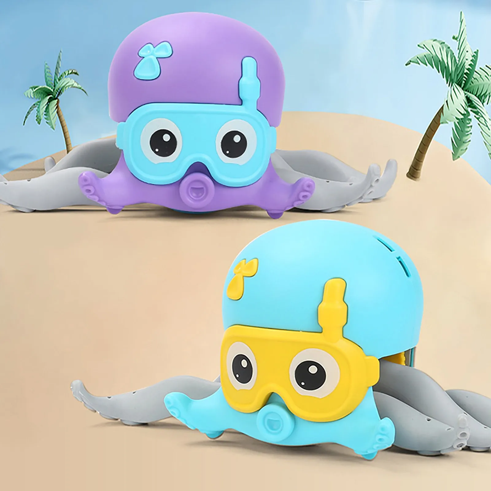 

Cute Creative Pull Shower Toys For Babys Cartoon Walking Octopus-swimming Model Wind Up Clockwork Decompression Toys For Baby