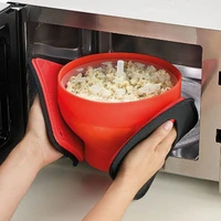popcorn microwave silicone foldable red high quality kitchen easy tools diy popcorn bucket bowl maker for home tableware