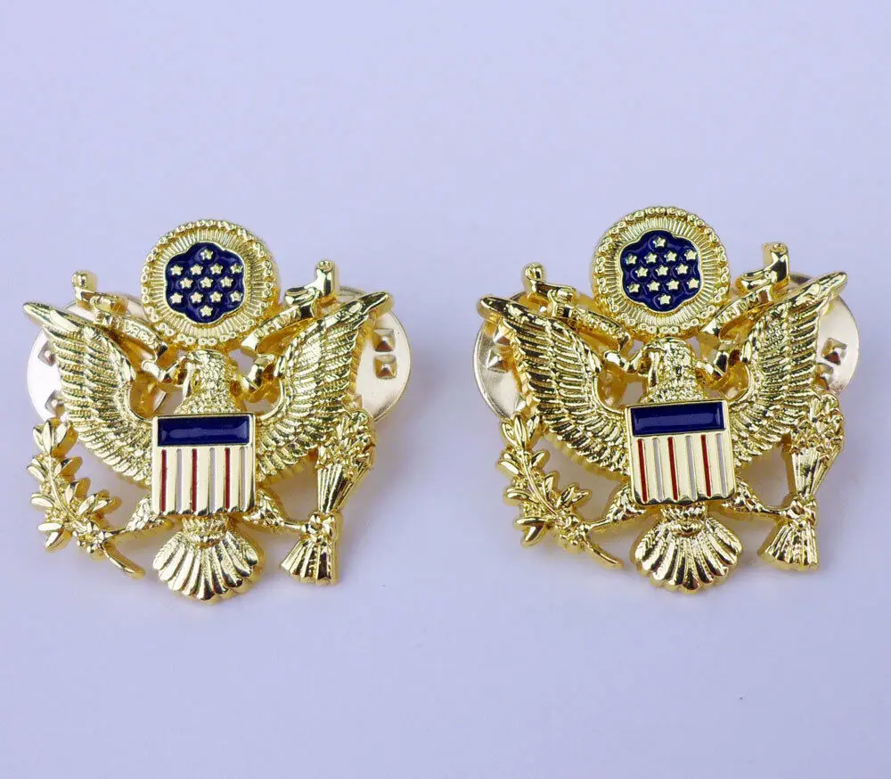 Tomwang201. Пара армии США высший офицер значок со званием открытыми плечами Орел на булавке INSIGNIA 0300|Спортивные