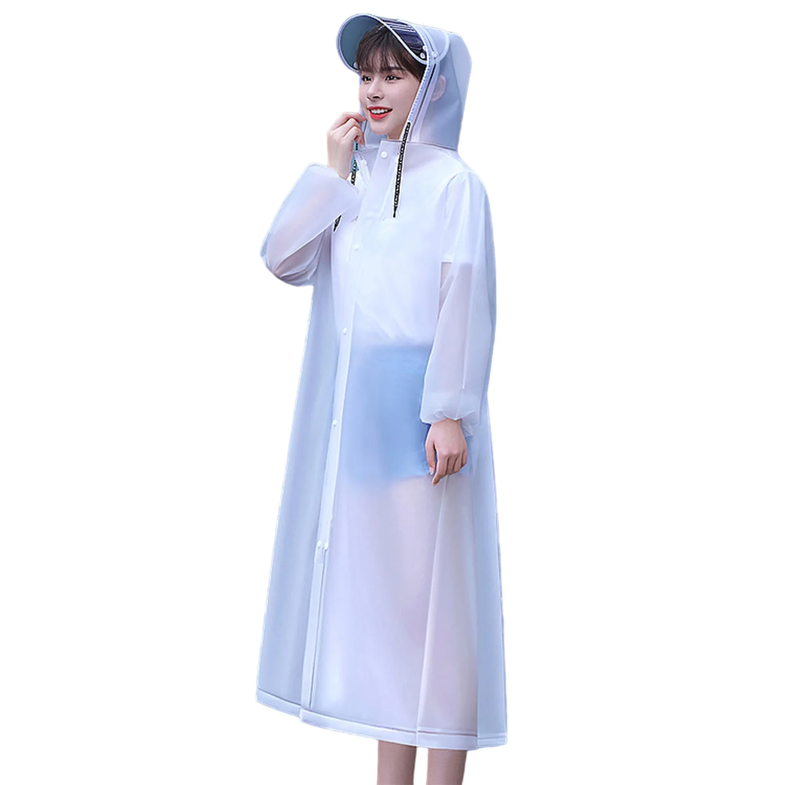 

133cm Rain Wear Wear Resistant Waterproof Rain Cape With Detachable Face Hood Rain Wear For 170-185cm People For Camping Hiking
